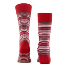 Falke Day Sock Crew Microblock (stylish elegant look, cotton) red/multicoloured Men - 1 Pair