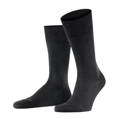 Falke Day Sock Crew Sensitive Berlin NEW (Merino wool outside, cotton inside) black Men - 1 Pair