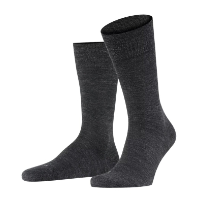 Falke Day Sock Crew Sensitive Berlin NEW (Merino wool outside, cotton inside) anthracite grey Men - 1 Pair