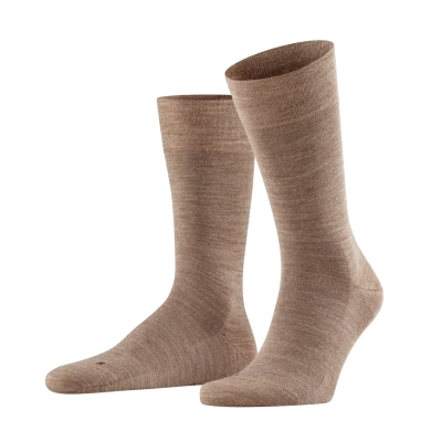 Falke Day Sock Crew Sensitive Berlin NEW (Merino wool outside, cotton inside) nut brown Men - 1 Pair