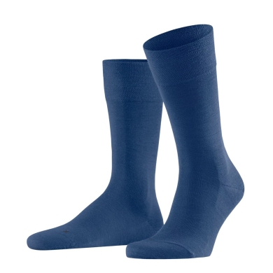 Falke Day Sock Crew Sensitive Berlin NEW (Merino wool outside, cotton inside) sapphire blue Men - 1 Pair