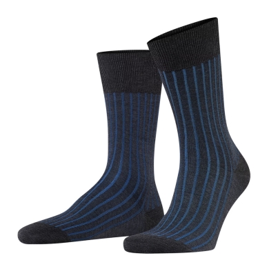 Falke Day Sock Crew Shadow (Business Sock made from mercerised cotton) anthracite grey Men - 1 Pair