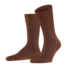 Falke Day Sock Crew Shadow (Business Sock made from mercerised cotton) brown Men's - 1 Pair