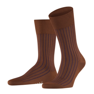 Falke Day Sock Crew Shadow (Business Sock made from mercerised cotton) brown Men's - 1 Pair