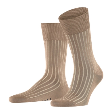 Falke Day Sock Crew Shadow (Business Sock made from mercerised cotton) camel brown Men's - 1 Pair