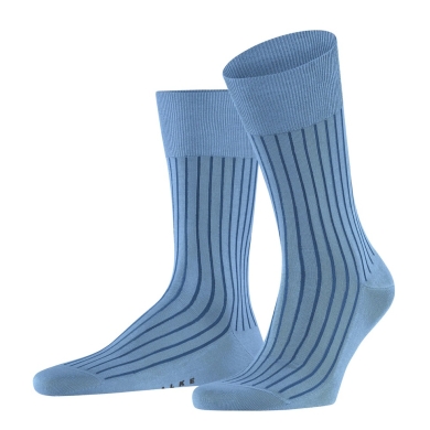 Falke Day Sock Crew Shadow (Business Sock made from mercerised cotton) light blue Men's - 1 Pair