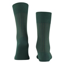 Falke Day Sock Crew Shadow (Business Sock made from mercerised cotton) hunter green Men's - 1 Pair