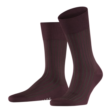 Falke Day Sock Crew Shadow (Business Sock made from mercerised cotton) burgundy men - 1 pair