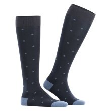 Falke Daily Sock Dot Knee Socks (Business Knee-High Socks, Soft Cotton) Navy Blue Men - 1 Pair