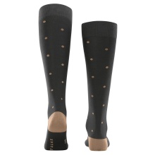 Falke Daily Sock Dot Knee High Socks (Business Knee Sock, Soft Cotton) Dark Brown Men - 1 Pair