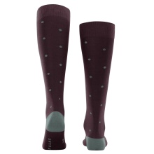 Falke Day Sock Dot Knee Socks (Business Knee-High Socks, Soft Cotton) Burgundy Men - 1 Pair