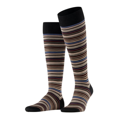 Falke Knee Socks Microblock (Cotton) grey/multicoloured Men - 1 Pair