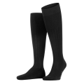 Falke Milano Knee-High Socks (elegant ribbed structure, cotton) black Men - 1 Pair