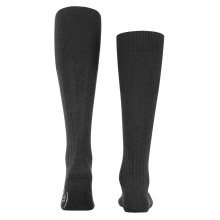 Falke Milano Knee-High Socks (elegant ribbed structure, cotton) anthracite grey Men - 1 Pair