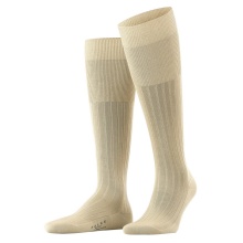 Falke Milano Knee-High Socks (elegant ribbed structure, cotton) sand brown Men - 1 Pair