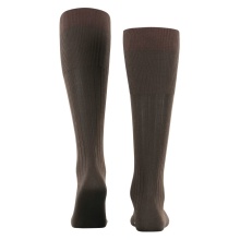 Falke Milano Knee-High Socks (elegant ribbed structure, cotton) brown Men - 1 Pair