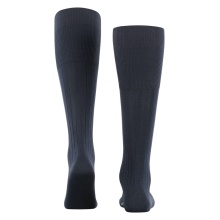 Falke Milano Knee-High Socks (elegant ribbed structure, cotton) navy blue Men - 1 Pair