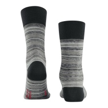 Falke Daily Sock Crew Sensitive Rooted (Striped Pattern, Cotton) Black/Grey Men - 1 Pair