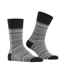 Falke Daily Sock Crew Sensitive Rooted (Striped Pattern, Cotton) Black/Grey Men - 1 Pair