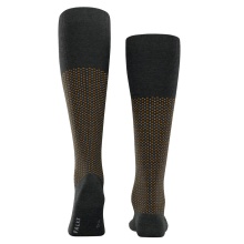 Falke Uptown Tie Knee-High Socks (Business Knee-High Socks, made of cotton) anthracite grey Men - 1 Pair