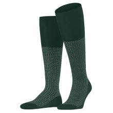 Falke Daily Sock Uptown Tie Knee Socks (Business Knee-High Socks, made of cotton) hunter green Men - 1 Pair