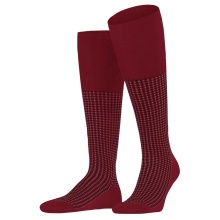 Falke Daily Sock Uptown Tie Knee-High Socks (Business Knee-High Socks, made of cotton) red Men - 1 Pair