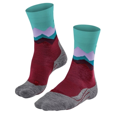 Falke Trekkingsocke Crew TK2 Explore (Merino Wool Mix) berrypink/green Women - 1 Pair