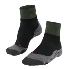 Falke Trekking Sock TK2 Explore Short (high wearing comfort) black/dark green Men - 1 Pair