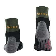 Falke Trekking Sock TK2 Explore Short (high wearing comfort) black/dark green Men - 1 Pair