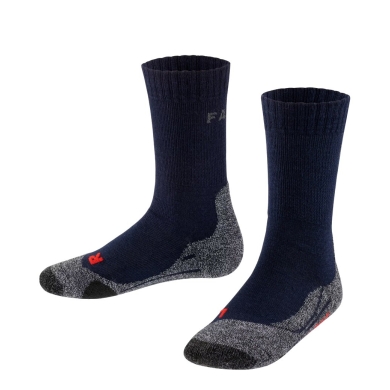 Falke Trekking Sock TK2 (Merino Wool Blend, Medium Cushioning) Navy Blue Kids - 1 Pair