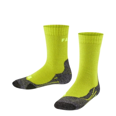 Falke Trekking Sock TK2 (Merino Wool Blend, Medium Cushioning) Lime Green Kids - 1 Pair