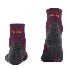 Falke Trekking Sock TK5 Hiking Wool (high wearing comfort) Short Socks dark red Women - 1 Pair