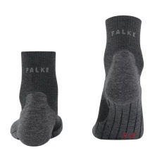 Falke Trekking Sock TK5 Hiking Wool (high wearing comfort) Short Socks asphalt grey Men - 1 Pair