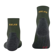 Falke Trekking Sock TK5 Hiking Wool (high wearing comfort) Short Socks khaki green Men - 1 Pair