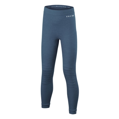 Falke Functional Underwear Base Layer Trousers Wool-Tech Tight (finest Merino wool) blue Children