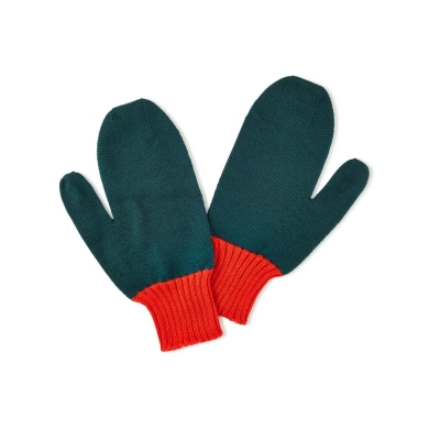 Falke Winter Gloves (Mittens) - warm and soft green/orange Women/Men 1 Pair