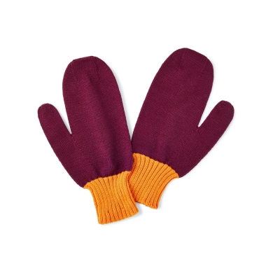 Falke Winter Gloves (Mittens) - warm and soft dark red/yellow Women/Men 1 Pair