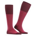 Falke Daily Sock Oxford Stripe Knee-High Socks (Business Knee-High Socks, fine mesh pattern) burgundy Men - 1 Pair