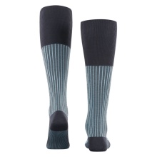 Falke Daily Sock Oxford Stripe Knee Socks (Business Knee-High Socks, Fine Mesh Pattern) darknavy Men - 1 Pair