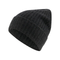 Falke Winter Hat (Beanie) Unisex - Cashmere, Ribbed Structure, Foldover - Dark Grey - 1 Piece