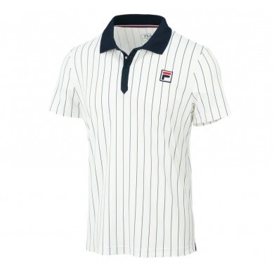 Fila Tennis Polo Stripes Björn Retro Look (100% Polyester) white/navy blue Men