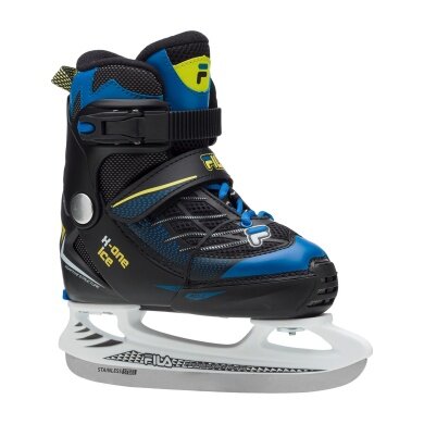 FILA Leisure Ice Skates X-One Ice - adjustable - Stainless steel blade 53-55HRC with 3 mm thickness black/blue Children