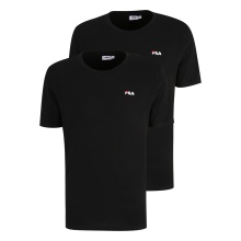 Fila Leisure T-Shirt Brod Tee (Cotton) black/black Men's - 2 Pack