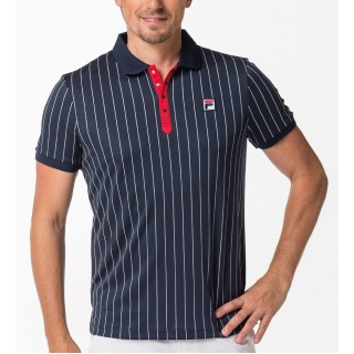 Fila Tennis Polo Stripes (100% Polyester) navy/white/red Men