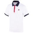 Fila Tennis Polo Dominic (100% recycled Polyester, classic look) white/navy men's