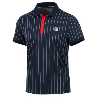 Fila Tennis Polo Stripes (100% Polyester) navy blue/white Men