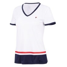 Fila Tennis Shirt Elisabeth (V-Neck) white/navy blue Ladies