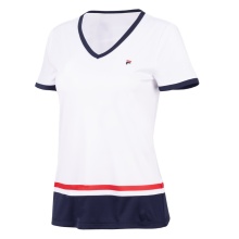 Fila Tennis Shirt Elisabeth (V-Neck) white/navy blue Girls