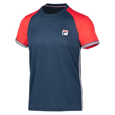 Fila Tennis T-shirt Alfie (100% Polyester, 3 stripes) peacoat blue/red Men