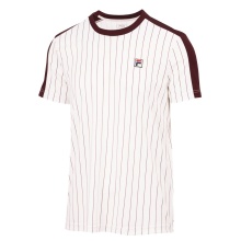 Fila Tennis T-shirt Stripes Jascha 2 (100% Polyester) white/wine red Men's